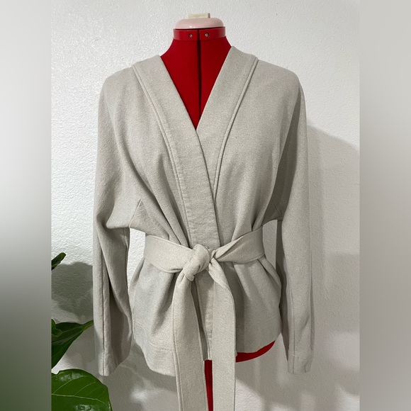 COS grey belted robe cardigan